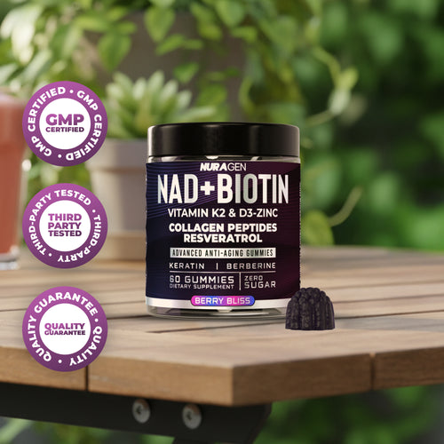 NuraGen Berry Bliss Gummies | Collagen + Biotin + NAD+