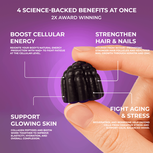 NuraGen Berry Bliss Gummies | Collagen + Biotin + NAD+
