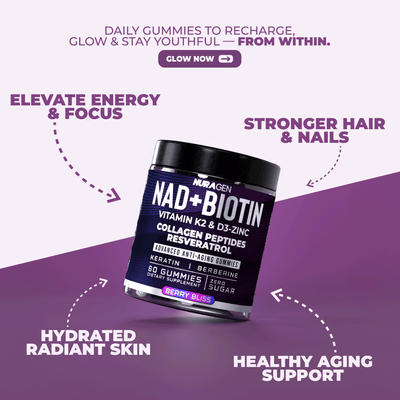 NuraGen Berry Bliss Gummies | Collagen + Biotin + NAD+